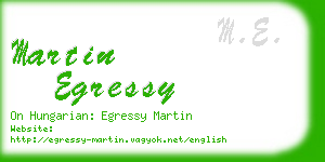 martin egressy business card